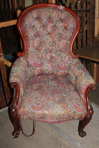 Victorian mahogany easy chair